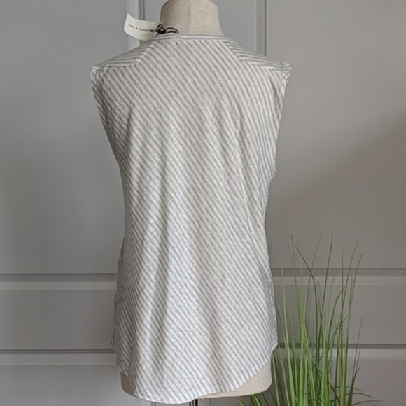 rag & bone Tank Top Sleeveless Linen Blend Two-Tone Stripes Grey White S NWT - Picture 6 of 8